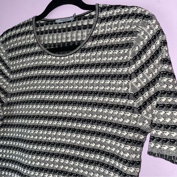 MM Lafleur Size M The Charli Top Cable Stripe Black White - Picture 2 of 8